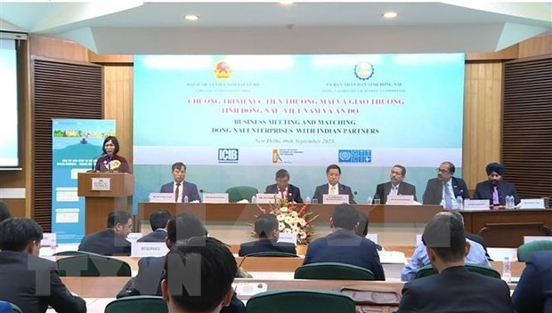 Nguyen Thi Hoang, vicepresidenta del Comité Popular de Dong Nai, habla en el evento. (Foto: VNA)