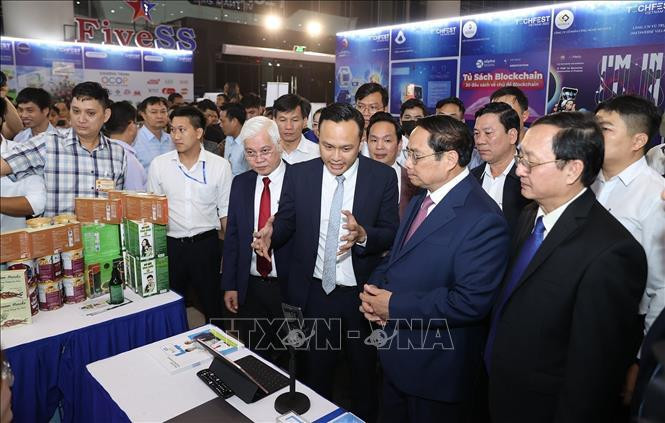 El primer ministro de Vietnam, Pham Minh Chinh, en el evento. (Fotografía: VNA)