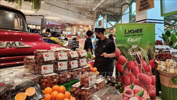 Venta de lichis vietnamitas en el centro comercial Siam Paragon, Tailandia. Foto de ilustración. (Foto: VNA)
