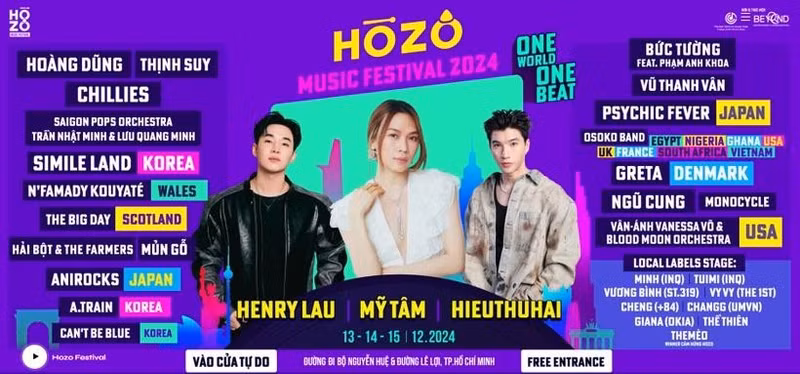 El Festival Internacional de Música HOZO se celebra en Ciudad Ho Chi Minh. (Foto: bevn.live)