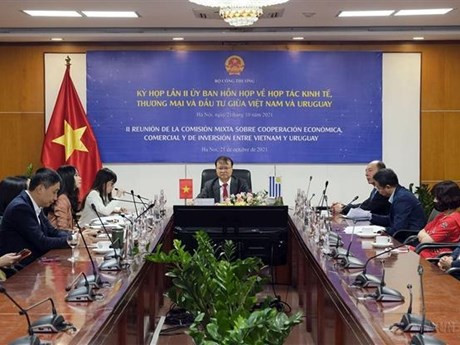 El embajador de Vietnam en Argentina y concurrente en Uruguay, Duong Quoc Thanh, en la entrevista con la VNA. (Foto: VNA)