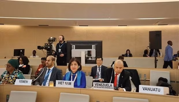 La embajadora Le Thi Tuyet Mai, representante permanente de Vietnam ante las Naciones Unidas, la Organización Mundial del Comercio y otras organizaciones internacionales en Ginebra. (Foto: VNA)