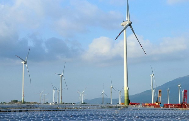 Una granja de energía eólica en la provincia de Ninh Thuan. (Foto: VNA)