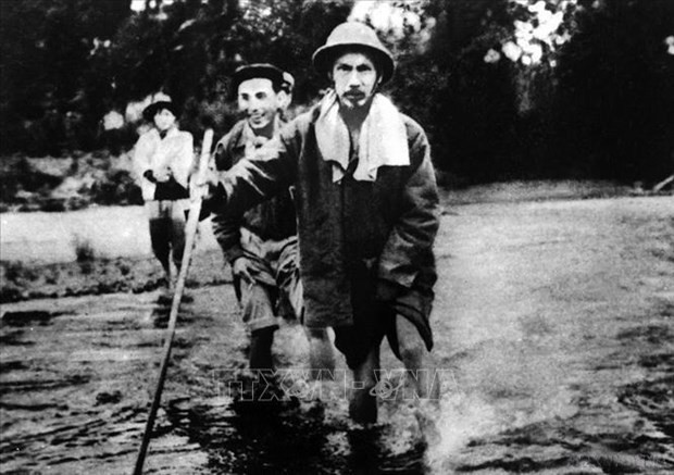 El presidente Ho Chi Minh en camino a la Campaña Fronteriza en 1950. (Foto: Foto documental)