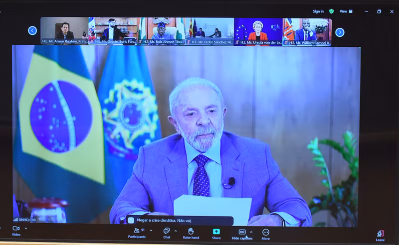 El presidente brasileño, Luiz Inácio Lula da Silva, en su discurso.