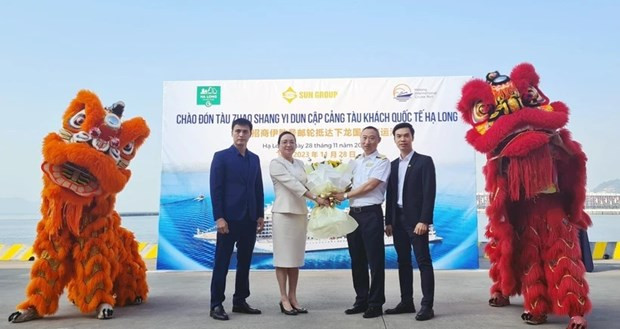 Acto de bienvenida al crucero chino Zhao Shang Yi Dun (Fotografía: VNA)