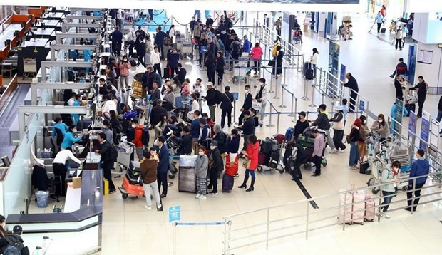 En el aeropuerto de Noi Bai. (Foto: VNA)