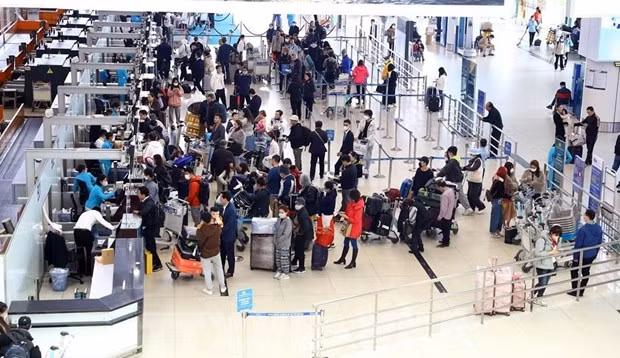 En el aeropuerto de Noi Bai. (Foto: VNA)