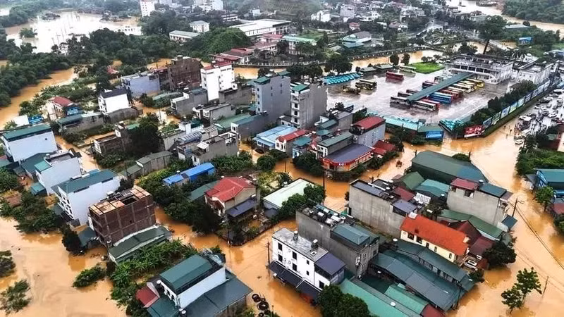Inundaciones en Ha Giang en junio. (Foto: VNA)
