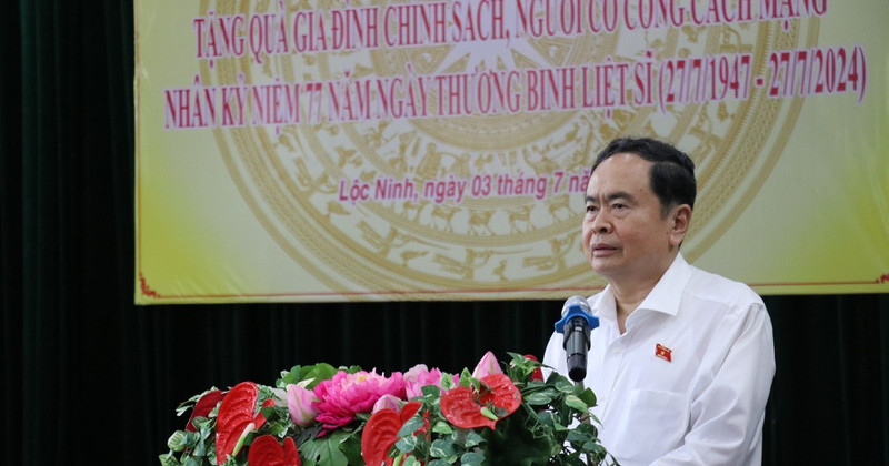 El presidente de la Asamblea Nacional de Vietnam, Tran Thanh Man, interviene en la cita. (Foto: VNA)