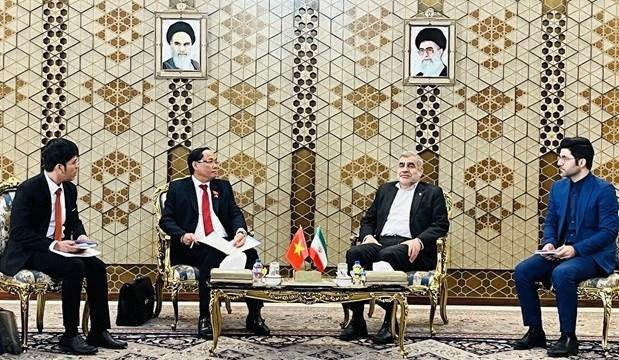 El vicepresidente de la Asamblea Nacional Tran Quang Phuong se reúne con el vicepresidente del Parlamento iraní Ali Nikzad. (Fotografía: Portal web de la Asamblea Nacional)
