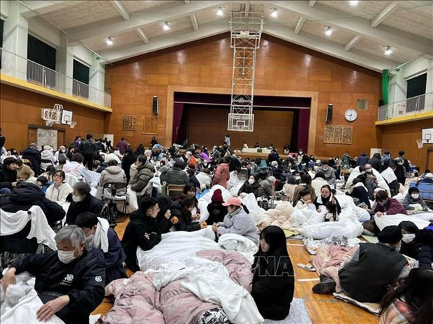 Un lugar de refugio en la prefectura de Ishikawa. (Foto: VNA)