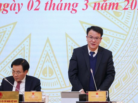 Tran Quoc Phuong, viceministro de Planificación e Inversión de Vietnam, habla en la rueda de prensa. (Foto: VNA)