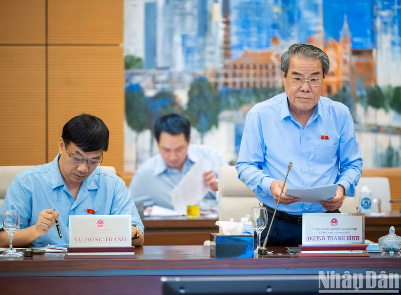 El jefe de la Comisión de Aspiración del Pueblo del Comité Permanente del Parlamento, Duong Thanh Binh.