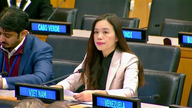 La ministra consejera Le Thi Minh Thoa, representante permanente adjunta de Vietnam ante las Naciones Unidas. (Foto: VNA)