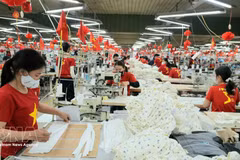 Trabajadores en una empresa textil y de confección. (Foto: VNA)