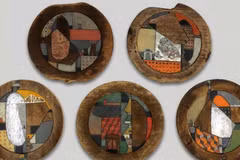 Una obra realizada en óleo sobre madera expuesta en la muestra. (Foto: Comité organizador)