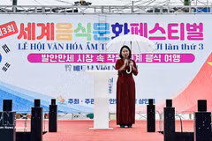 La consejera vietnamita Nguyen Thi Thai Binh interviene en la cita. (Foto: VNA)