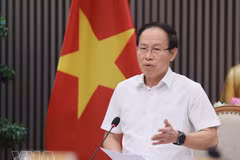 El viceprimer ministro vietnamita Le Tien Chau habla en la cita (Foto: VNA)