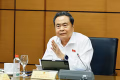 El presidente de la Asamblea Nacional, Tran Thanh Man, habla en el evento. (Foto: VNA)