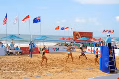 Disputan 16 equipos torneo internacional de voleibol de playa en Lam Dong. (Foto: VNA) 