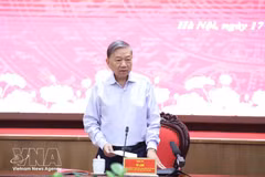 El secretario general del Comité Central del Partido Comunista de Vietnam y presidente de la República, To Lam, habla en el evento. (Fuente: VNA)