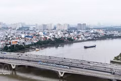 La línea de metro Ben Thanh - Suoi Tien cruza el río Saigón. (Foto: VNA)