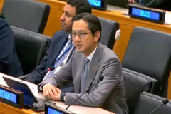El embajador Do Hung Viet, jefe de la misión permanente de Vietnam ante las Naciones Unidas, habla en el debate. (Foto: VNA)