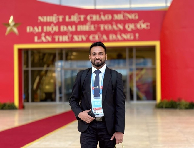 Dasun Wijesekara, representante de la Unidad de Medios del Partido del Frente de Liberación del Pueblo de Sri Lanka. (Foto: VNA)