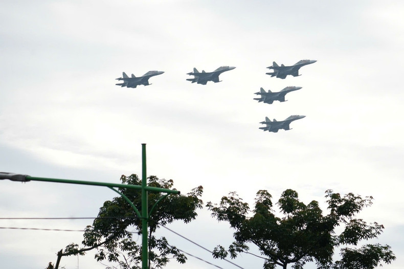 Las formaciones de la Fuerza Aérea Popular de Vietnam.