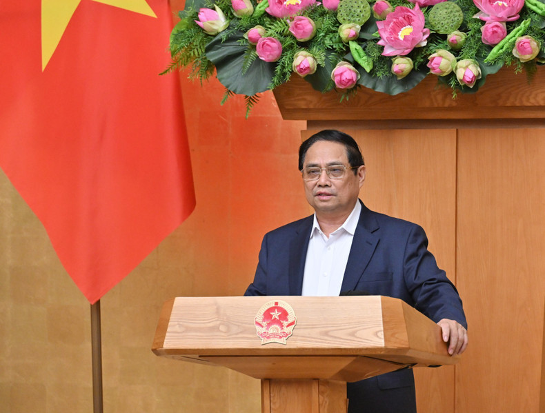 El primer ministro Pham Minh Chinh en su intervención. (Fotografía: Nhan Dan) dsc-2470.jpg