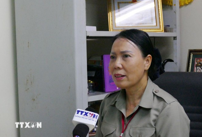 La directora de la Escuela Bilingüe Laos-Vietnam Nguyen Du, Nguyen Thi Thanh Huong. (Foto: VNA)