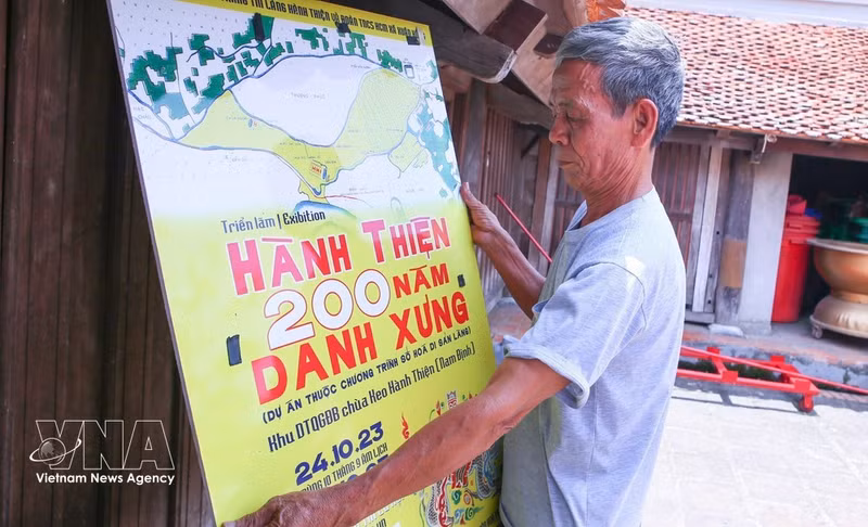 Cartel promocional de la exposición "Hanh Thien: 200 años de su denominación", perteneciente al proyecto de digitalización del patrimonio de la pagoda de Keo Hanh Thien. (Foto: VNA)