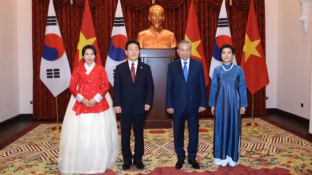 [Foto] Máximo dirigente vietnamita ofrece banquete en honor a presidente de Corea del Sur 