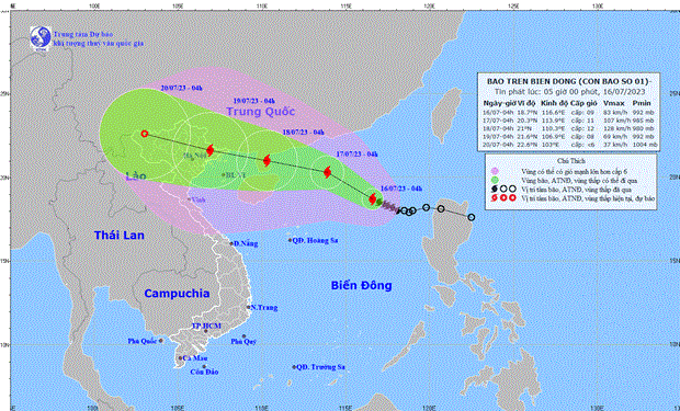 (Foto: Centro Nacional de Pronóstico Hidrometeorológico de Vietnam)