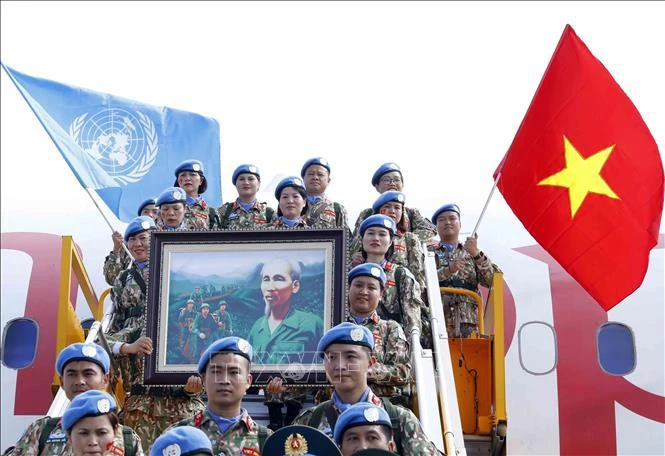 Cascos azules vietnamitas. (Fotografía: VNA)