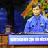 El miembro del Comité Central del Partido Comunista de Vietnam y primer secretario del Comité Central de la UJCHCM, Bui Quang Huy, interviene en la cita. (Foto: VNA)