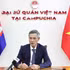 El embajador de Vietnam en Camboya, Nguyen Minh Vu, en la entrevista. (Foto: VNA)