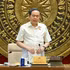 El presidente de la Asamblea Nacional de Vietnam, Tran Thanh Man, habla en la reunión.