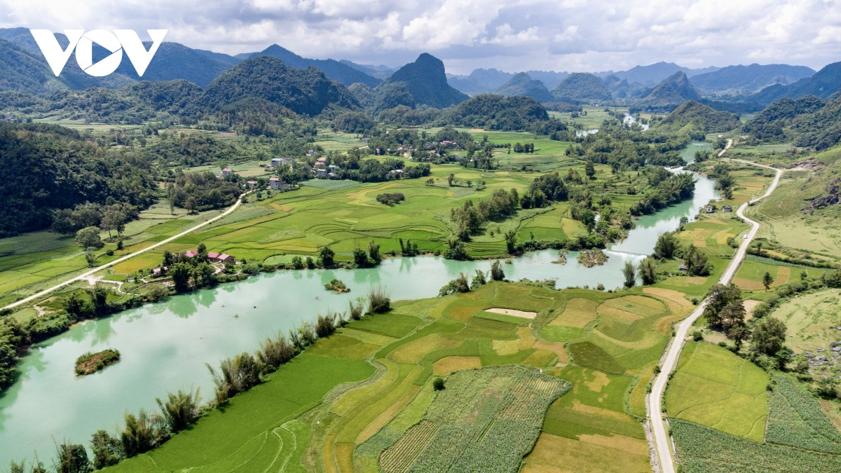 El río Quay Son nace en Región Autónoma Zhuang de Guangxi y entra a Vietnam por Cao Bang. Luego confluye con dos pequeños brazos de río en la comuna de Phong Nam para formar una magnífica corriente principal en las comunas de Dinh Phong y Dam Thuy.