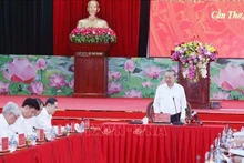 El secretario general del Partido Comunista de Vietnam, To Lam, interviene en la cita (Foto: VNA)
