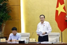 El presidente de la Asamblea Nacional de Vietnam, Tran Thanh Man, interviene en la cita (Foto: VNA)