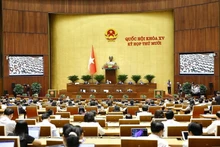 En una sesión de la Asamblea Nacional de Vietnam. (Foto: VNA)