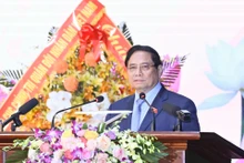 El primer ministro de Vietnam, Pham Minh Chinh, interviene en la ceremonia. (Foto: Nhan Dan)