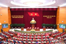 En la sesión de clausura del 14º Pleno del Comité Central del Partido Comunista de Vietnam del XIII mandato. (Foto: Nhan Dan)