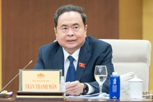 El presidente de la Asamblea Nacional de Vietnam, Tran Thanh Man, interviene en la cita. (Foto: Nhan Dan)