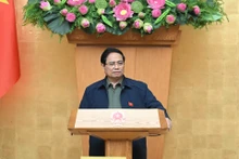 El primer ministro de Vietnam, Pham Minh Chinh, interviene en la sesión. (Foto: Nhan Dan)