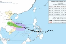 El desplazamiento de la tormenta Kalmaegi a las 5:00 del 6 de noviembre. (Foto: Centro Nacional de Pronósticos Hidrometeorológicos de Vietnam)