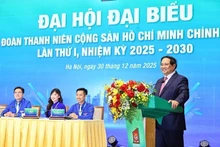 El primer ministro de Vietnam, Pham Minh Chinh, interviene en la cita. (Foto: VNA)