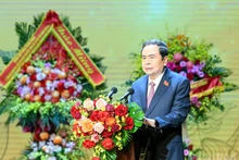 El presidente de la Asamblea Nacional de Vietnam, Tran Thanh Man, interviene en la cita. (Foto: Nhan Dan)